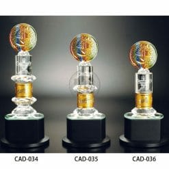 CAD-034036 水晶金屬獎盃設計