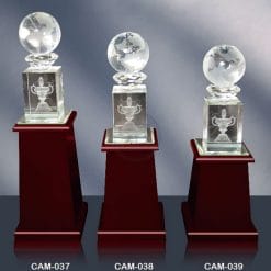 CAM-037039 水晶木質獎座定作