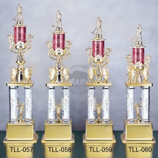 4-Post Diamond Engraved Aluminum & Dragon Trophies 057 TLL-057060