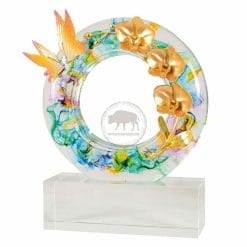 20B126-3-N 水精琉璃雕塑-芝蘭之香-金箔款