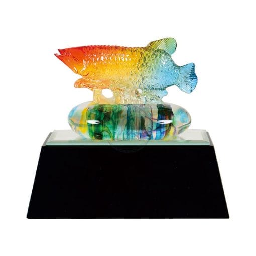 20B153-2-E 水精琉璃雕塑-一路長紅-雷雕款