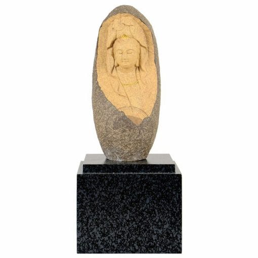0175-3-E 原石雕塑-石觀音-雷雕款