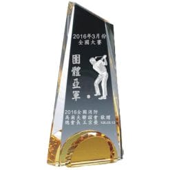 YC-G672-B 專賣高爾夫水晶獎座