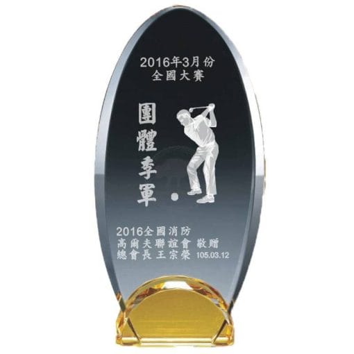 YC-G672-C 便宜高爾夫水晶獎座