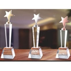Crystal Awards - Hardworking - Star - Amber PG-108