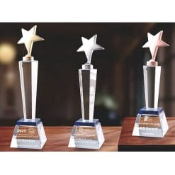 Crystal Awards - Hardworking - Star - Blue PG-110