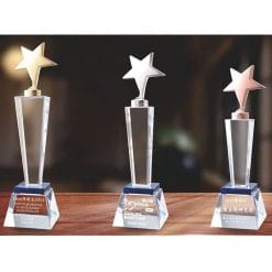 Crystal Awards - Hardworking - Star - Blue PG-135