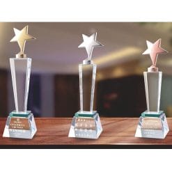 Crystal Awards - Hardworking - Star - Green PG-137