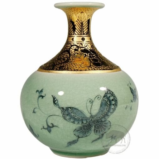 [Tai-Hwa Pottery] Vases - Blue-And-White Butterflies 0110000232
