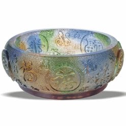 CB-A088-G Liuli Art - Treasure Bowl (Green) (With a Crystal Base)
