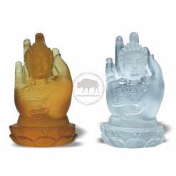 CB-C075-02 Liuli Buddha Statues - Tathagata (With a Crystal Base)