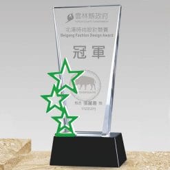Crystal Plaques - Cultivation - Three Stars - Green PF-003-46-G