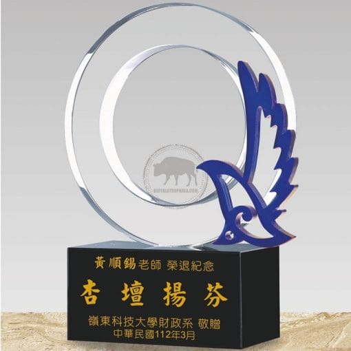 Crystal Awards - Apprentice - Dove of Peace - Blue PF-060-45-B