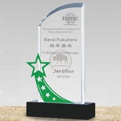 Crystal Plaques - Devotion - Lucky Star - Green PF-080-40-G