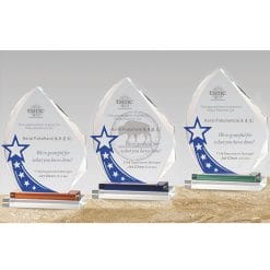 Crystal Plaques - Talent - Lucky Star - Blue PF-103-40-B