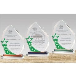 Crystal Plaques - Talent - Lucky Star - Green PF-103-40-G